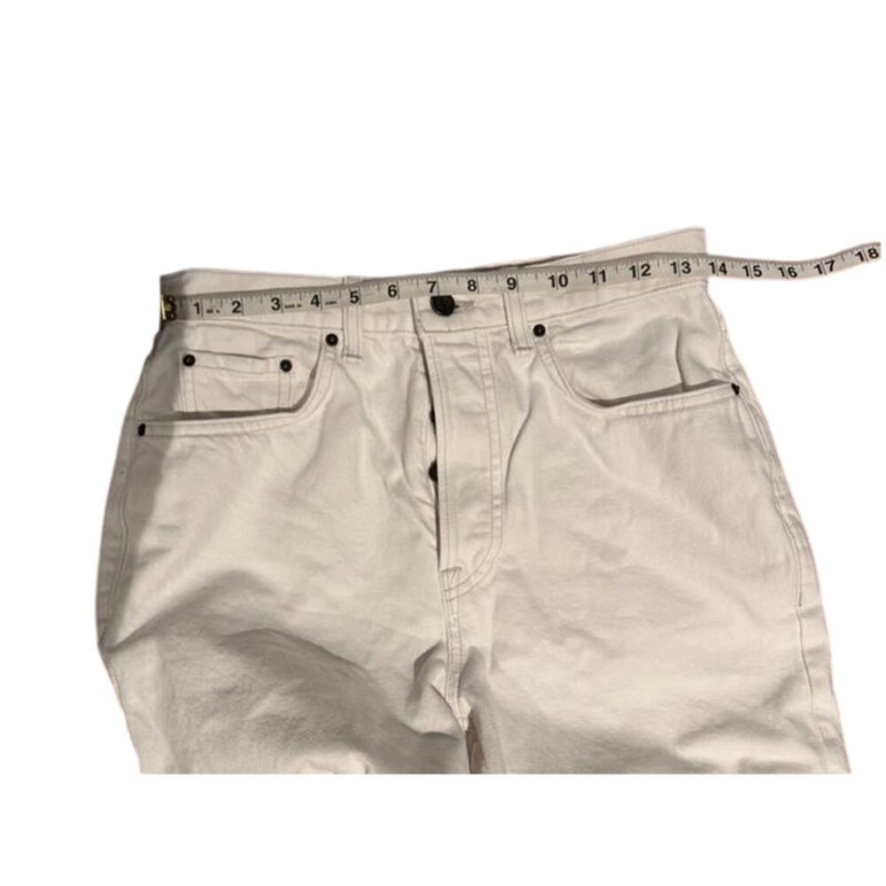 GRLFRND The Cassidy Mid Rise Straight Jeans White Raw Hem Size 26 - Picture 8 of 15